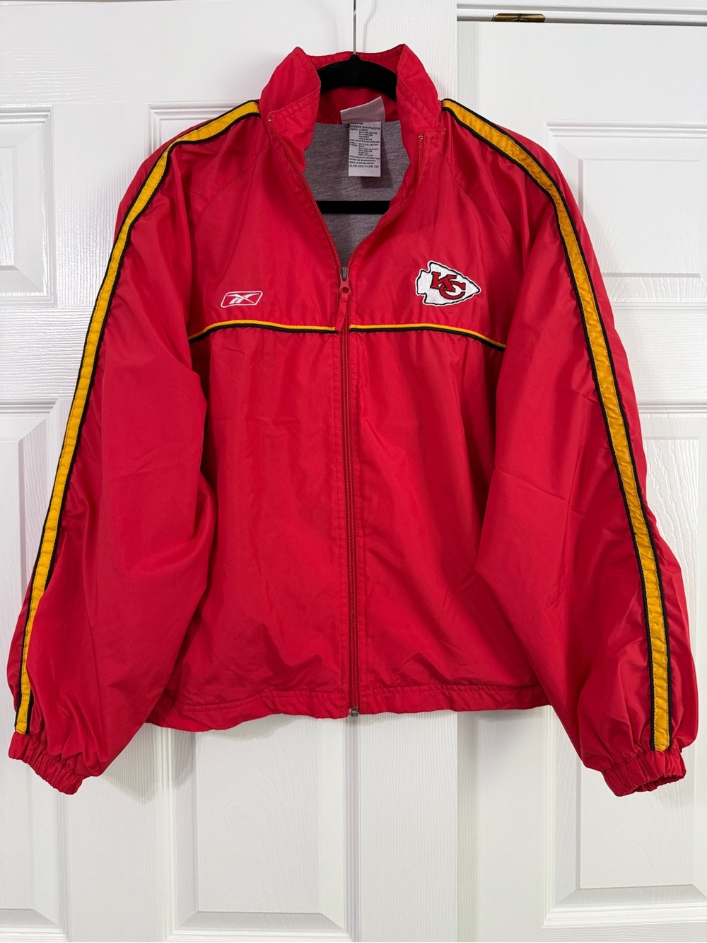 Vintage Reebok Kansas City Chiefs Windbreaker Jacket XL 18-20 NFL
